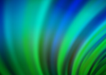 Dark Blue, Green vector backdrop with bent lines.