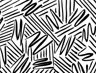 White and black vector. Grunge background. Abstract brush pattern. - 370457455