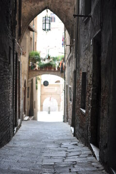 lane at old town of Siena, tuskany, Italy