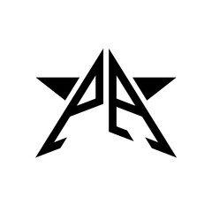Fototapeta premium Initial Star Monogram Logo PA