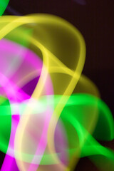 Neon Swirls and Lines Retro Abstract Light Streaks