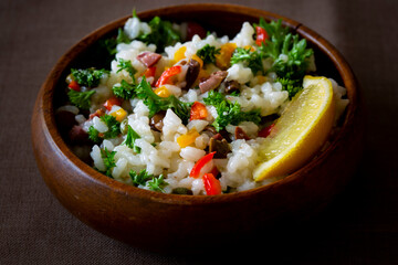 Rice, Olive Parsley Salad with Lemon
