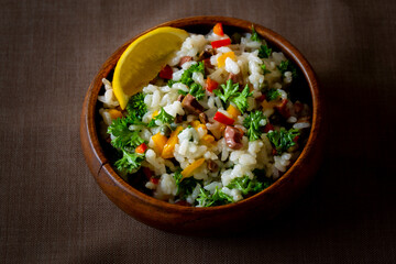 Rice, Olive Parsley Salad with Lemon