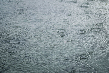 水たまり　雨　素材
