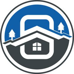 home icon on a blue background
