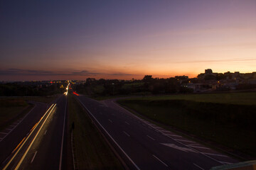 night traffic in the city