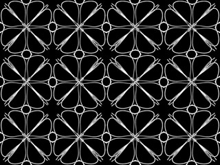 Fototapeta premium Seamless pattern design with floral background elements, beautiful ornaments, black, white, orange, pink, red, green, yellow, blue, gray, purple, brown