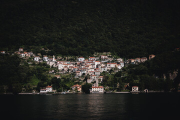 Fototapeta premium Italian villages built on the steep shores of lake como, Italy. 2
