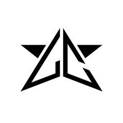 Initial Star Monogram Logo LC