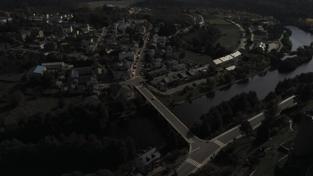 Puebla de Sanabria, beautiful village of Zamora,Spain.Aerial Drone Footage