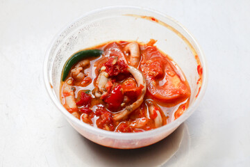 Sambal or Sambal cumi . Fried Chili Sauce. Indonesian Sambal. Asian Cuisine.