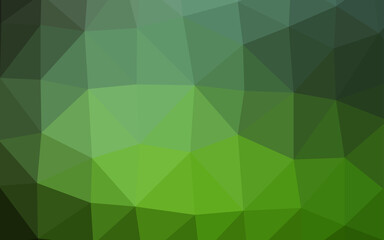 Fototapeta na wymiar Dark Green vector shining triangular template.