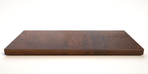 E3d illustration mpty wood table on isolate white background and display montage