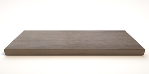 E3d illustration mpty wood table on isolate white background and display montage