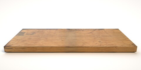 E3d illustration mpty wood table on isolate white background and display montage