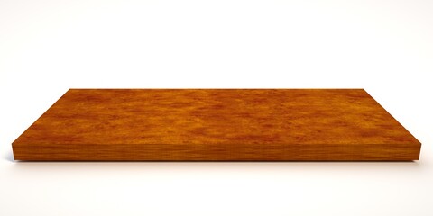 E3d illustration mpty wood table on isolate white background and display montage