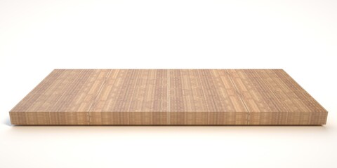 E3d illustration mpty wood table on isolate white background and display montage