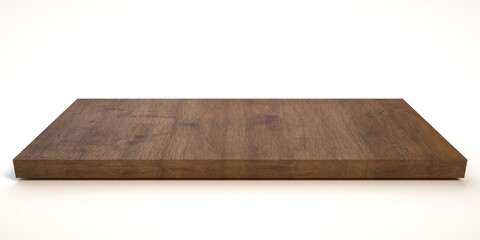 E3d illustration mpty wood table on isolate white background and display montage