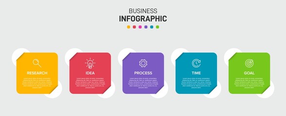 Infographic design with icons and 5 options or steps. Thin line vector. Infographics business concept. Can be used for info graphics, flow charts, presentations, web sites, banners, printed materials.