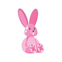 toy rabbit, rubber animal on white background