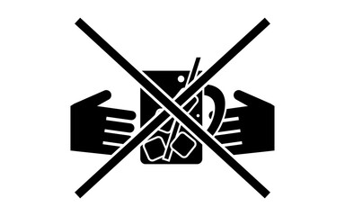 回し飲みすることを警告するアイコン