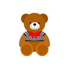 Little teddy bear character isolated on white background. Vector illustration. EPS10