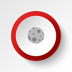 Moon, satellite colored button icon. Element of space illustration. Signs and symbols icon can be used for web, logo, mobile app, UI, UX