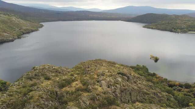 Sanabria Lake. Zamora,Spain. Aerial Drone Footage