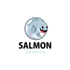 salmon thumb up mascot character logo vector icon illustration