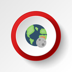 Planet earth colored button icon. Element of space illustration. Signs and symbols icon can be used for web, logo, mobile app, UI, UX