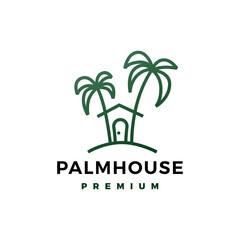 Fototapeta na wymiar palm house logo vector icon illustration
