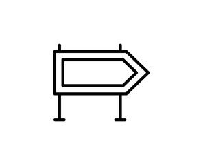 Road sign line icon