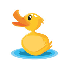toy duck, rubber animal on white background
