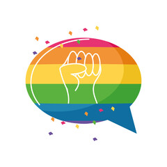 hand with symbol of peace and love, gay pride