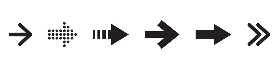 Set of black vector arrows. Arrows vector icon. Arrows vector collection. Vector design elements. Illustration on white background. for business infographic, banner, web and concept design.