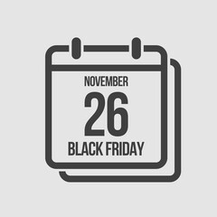 Black friday - vector icon day 26 November, sale
