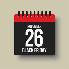 Black friday - vector icon day 26 November, sale