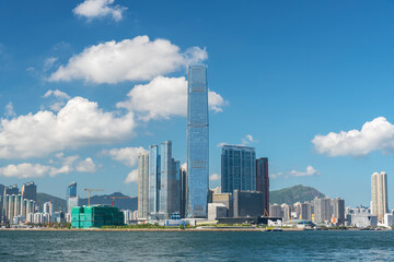 Obraz premium Panoramę portu Victoria w Hongkongu