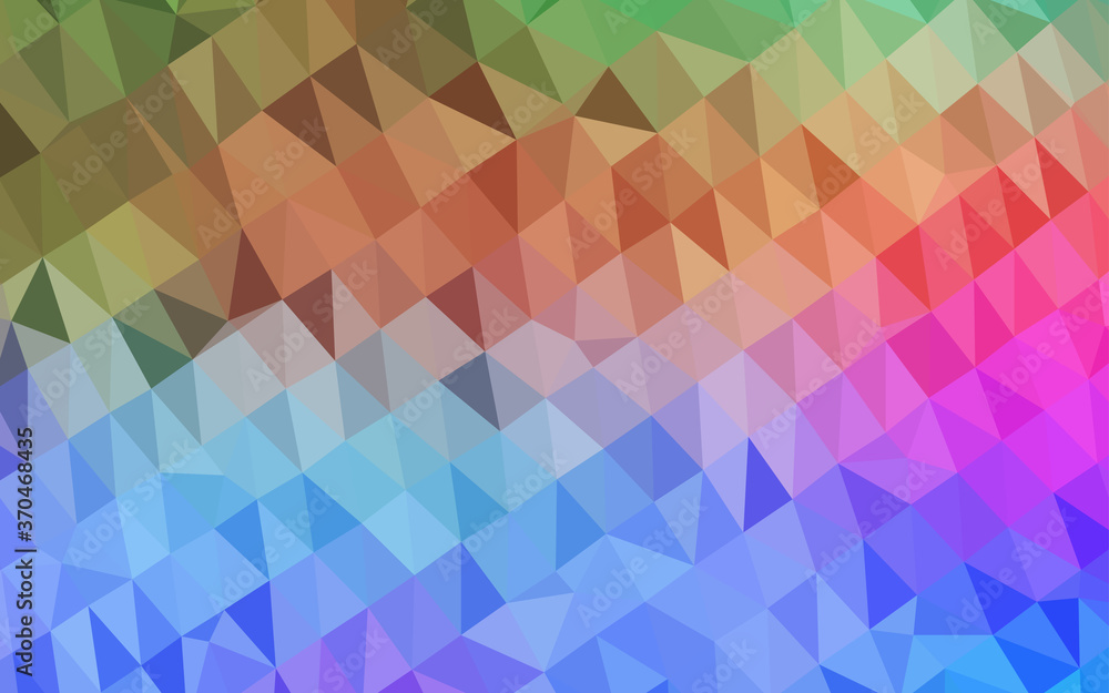 Wall mural light multicolor, rainbow vector triangle mosaic texture.