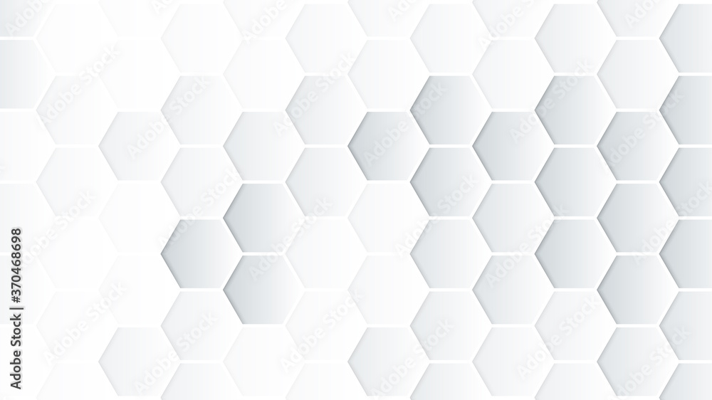 Poster white hexagonal abstract pattern