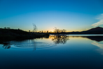 sunset over lake