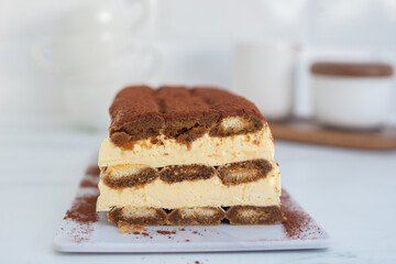 frozen tiramisu ice cream parfait on a table