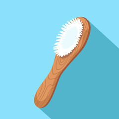 Wooden comb for hair care, natural material, isolated vector illustration, zero waste sustainable lifestyle, eco friendly tool. Isolated graphic on white background, vector stock illustration