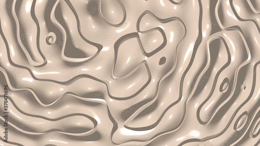 Poster uniform 3d abstract background of simple patterns of peach (crayola) color with lighting and shadows