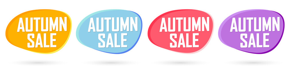 Obraz premium Set Autumn Sale bubble banners design template, discount tags, app icons, vector illustration