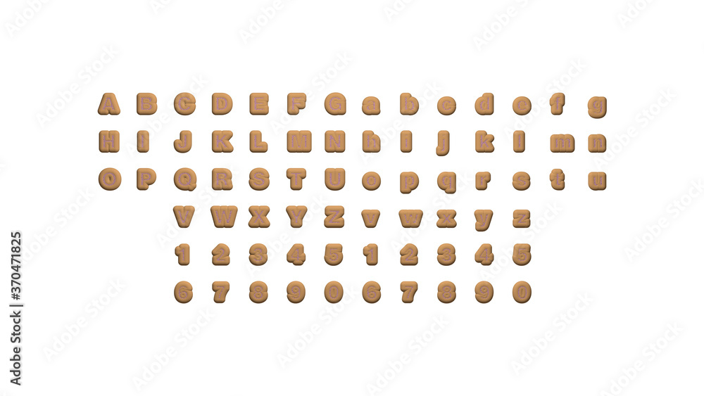 Poster written by individual letters on the wall by 3d rendering using a white background and casting shado