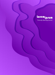 Luxury Violet Abstract Background with trendy fluid liquid and papercut style.