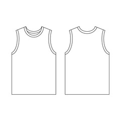 Template jersey basketball o-neck vector illustration flat design outline template clothing collection - obrazy, fototapety, plakaty