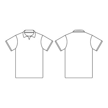 Template jersey collar vector illustration flat design outline template clothing collection