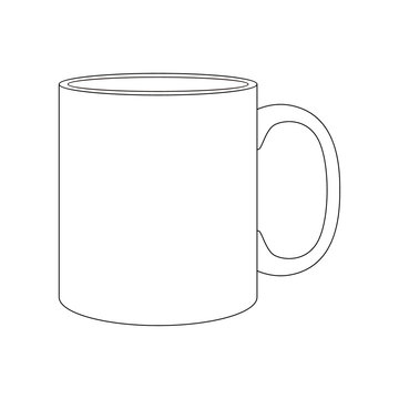 Template mug vector illustration flat design outline template collection